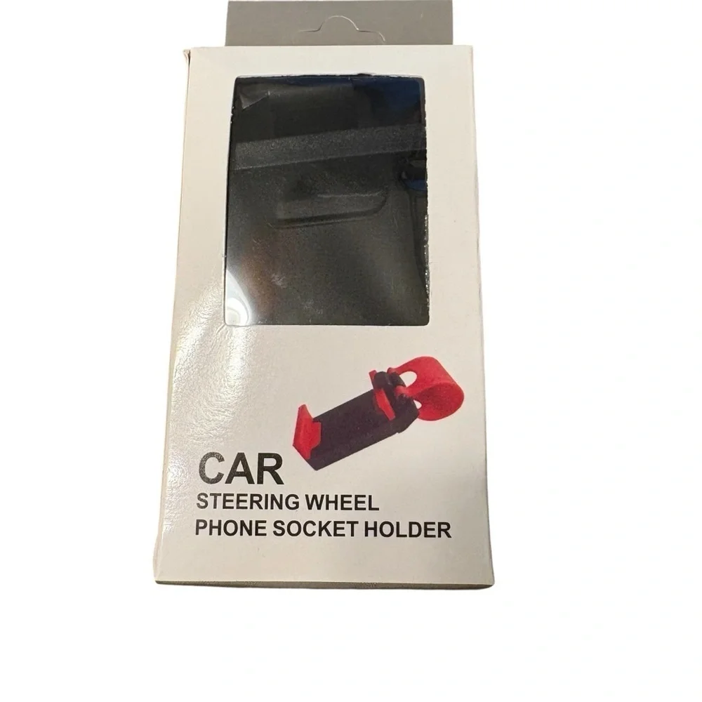 Black Steering Wheel Phone Holder